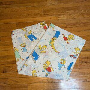 Vintage The Simpsons 90s Single Twin Bed Flat Sheet USA Matt Groening Bart Lisa